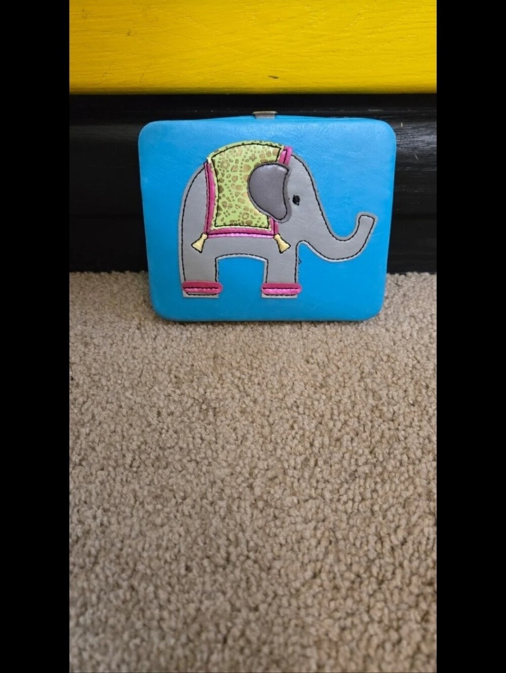 JcPenny Elephant Cheetah Blue Wallet